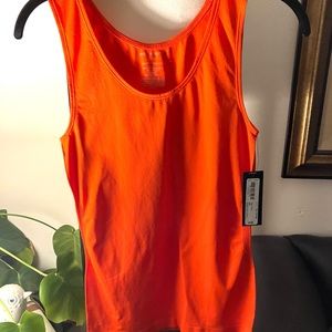 NWT Worthington nylon / spandex semi Neon Orange Tank Top s/m gym / undergarment